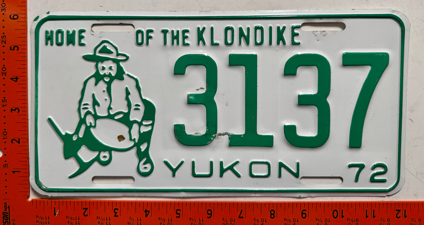 1972 Yukon #3137 Passenger License Plate