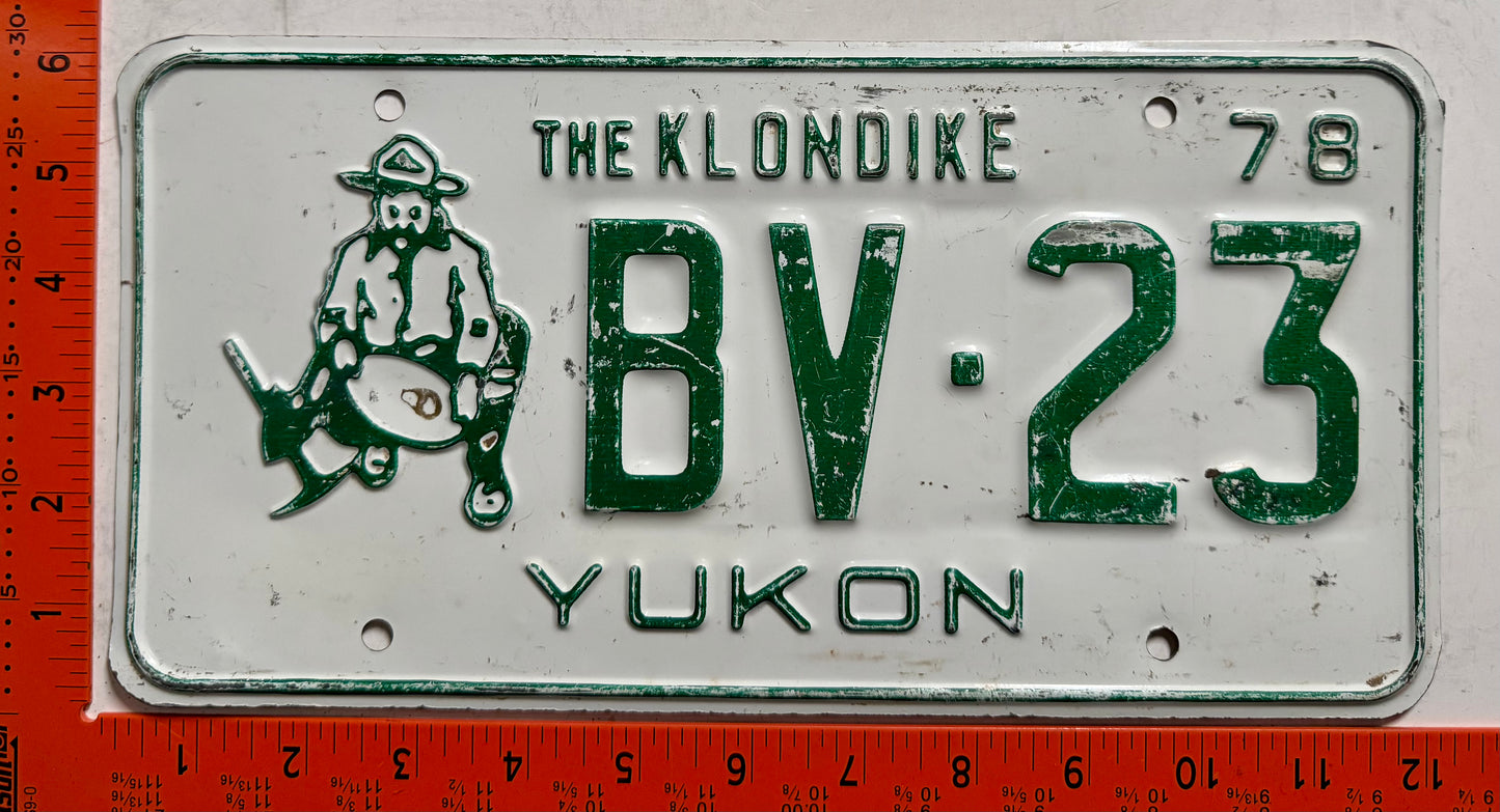 1978 Yukon #BV-23 Passenger License Plate