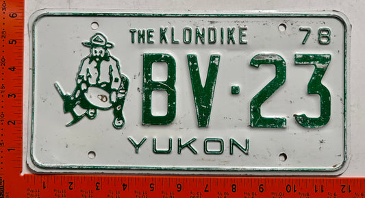 1978 Yukon #BV-23 Passenger License Plate