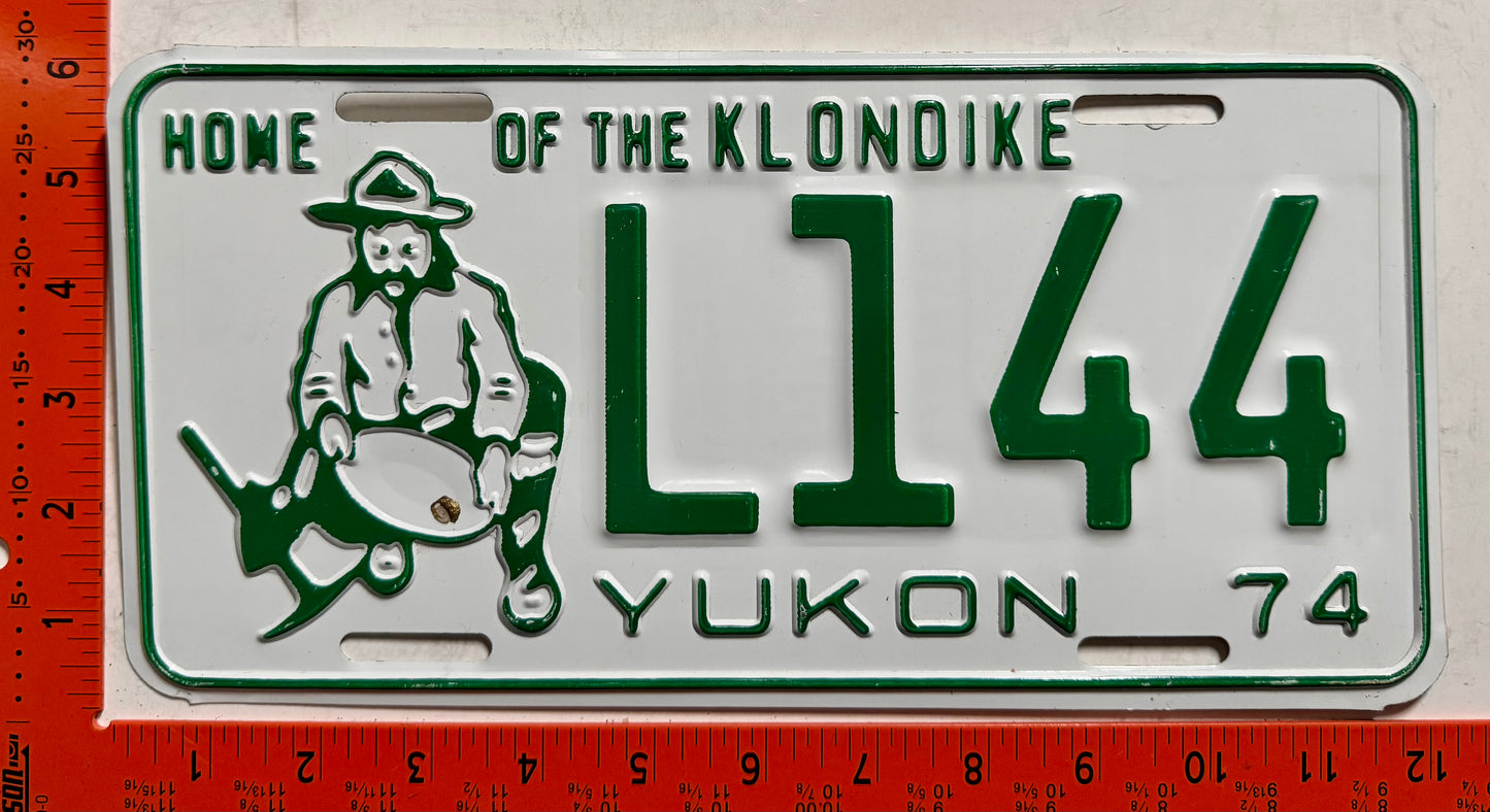 1974 Yukon #L144 Passenger License Plate