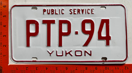 1982 base Yukon #PTP-94 Public Service License Plate