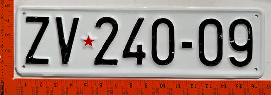 undated Yugoslavia #ZV*240-09 License Plate
