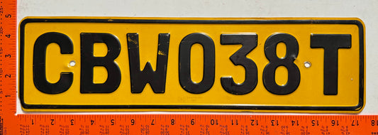 undated South Africa #CBW038T Passenger License Plate