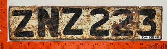 undated Zanzibar #ZNZ 223 Passenger License Plate