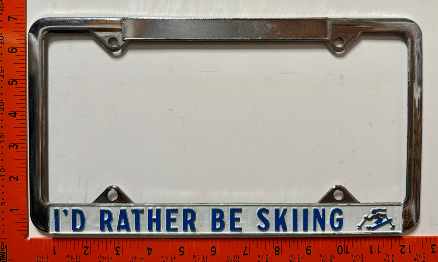 I'd Rather Be Skiing License Plate Frame